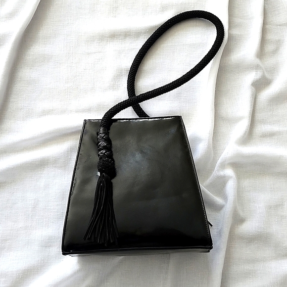 Sondra Roberts Handbags - Sondra Roberts Vintage Black Patent Leather Shoulder Bag, $50